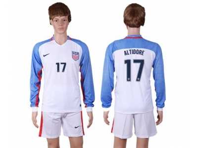 USA #17 Altidore Home Long Sleeves Soccer Country Jersey