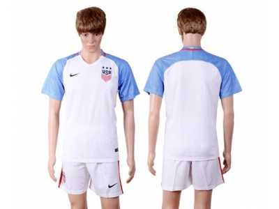 USA Blank Home Three Star Soccer Country Jersey
