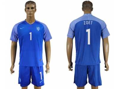 Holland #1 Zoet Away Soccer Country Jersey