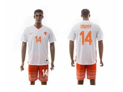 Holland #14 Cruyff Away Soccer Country Jersey