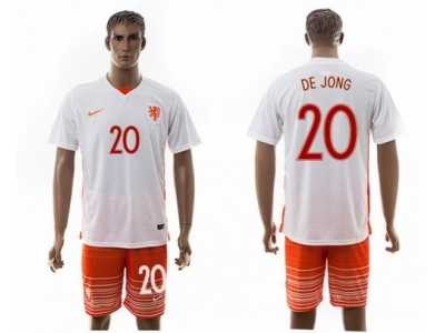 Holland #20 De Jong Away Soccer Country Jersey