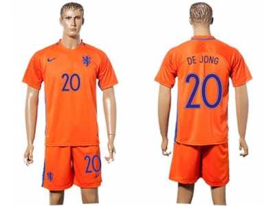 Holland #20 De Jong Home Soccer Country Jersey