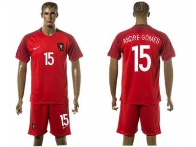 Portugal #15 Andre Gomes Home Soccer Country Jersey
