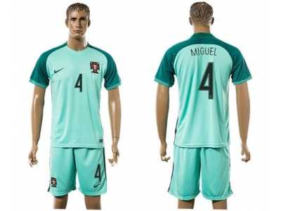 Portugal #4 Miguel Away Soccer Country Jersey