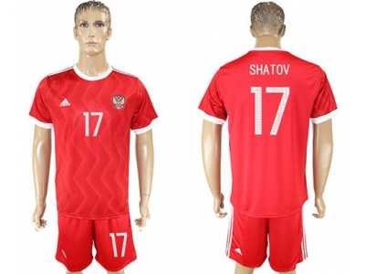 Russia #17 Shatov Federation Cup Home Soccer Country Jersey