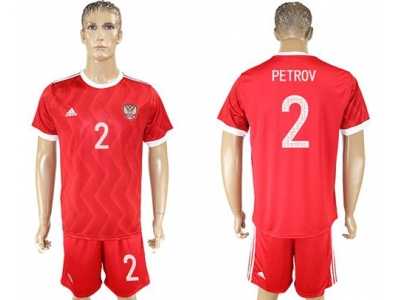 Russia #2 Petrov Federation Cup Home Soccer Country Jersey