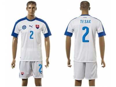 Slovakia #2 Tesak Home Soccer Country Jersey