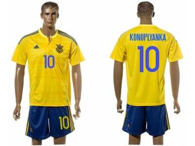 Ukraine #10 Konoplyanka Home Soccer Country Jersey