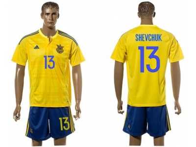 Ukraine #13 Shevchuk Home Soccer Country Jersey