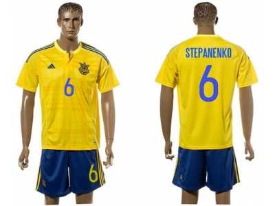Ukraine #6 Stepanenko Home Soccer Country Jersey
