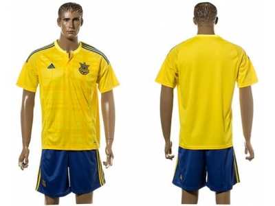 Ukraine Blank Home Soccer Country Jersey