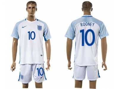England #10 Rooney Home Soccer Country Jersey