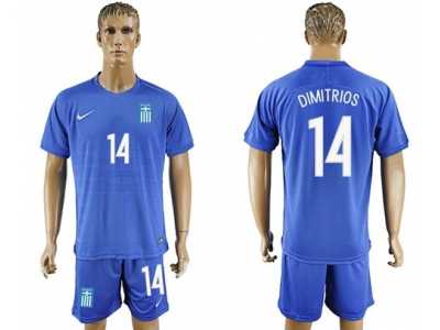 Greece #14 Dimitrios Away Soccer Country Jersey