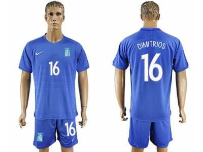 Greece #16 Dimitrios Away Soccer Country Jersey