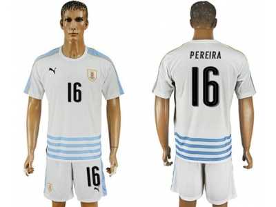 Uruguay #16 Pereira Away Soccer Country Jersey