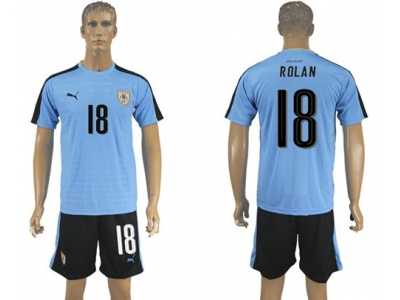 Uruguay #18 Rolan Home Soccer Country Jersey