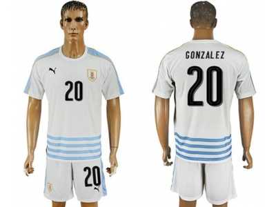 Uruguay #20 Gonzalez Away Soccer Country Jersey