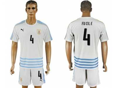 Uruguay #4 Fucile Away Soccer Country Jersey