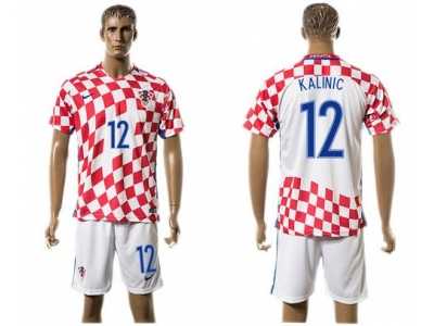Croatia #12 Kalinic Home Soccer Country Jersey