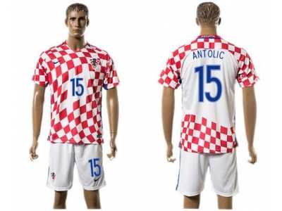 Croatia #15 Antolic Home Soccer Country Jersey