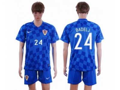 Croatia #24 Badelj Away Soccer Country Jersey