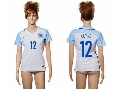 Women's England #12 Clyne Home Soccer Country Jersey