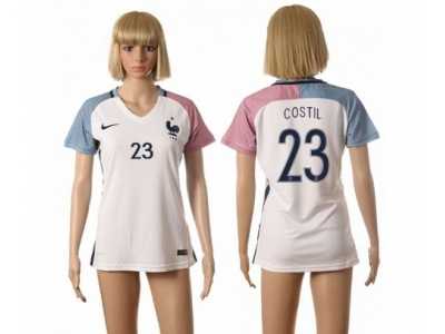 Women's France #23 Costil Away Away Soccer Country Jersey