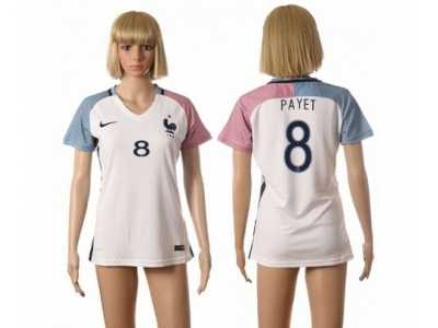 Women's France #8 Payet Away Away Soccer Country Jersey