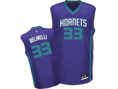 Men's Adidas Charlotte Hornets #33 Marco Belinelli Swingman Purple Alternate NBA Jersey
