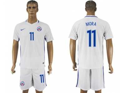 Chile #11 Mora Away Soccer Country Jersey