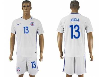 Chile #13 Andia Away Soccer Country Jersey