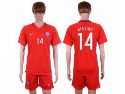 Chile #14 Matias Home Soccer Country Jersey
