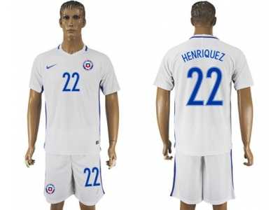 Chile #22 Henriquez Away Soccer Country Jersey