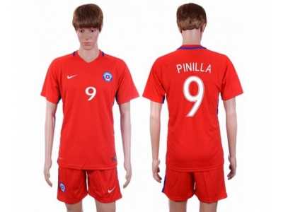 Chile #9 Pinilla Home Soccer Country Jersey