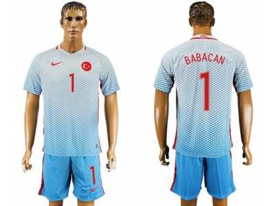Turkey #1 Babacan Away Soccer Country Jersey