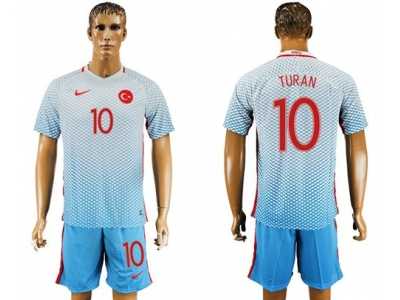 Turkey #10 Turan Away Soccer Country Jersey
