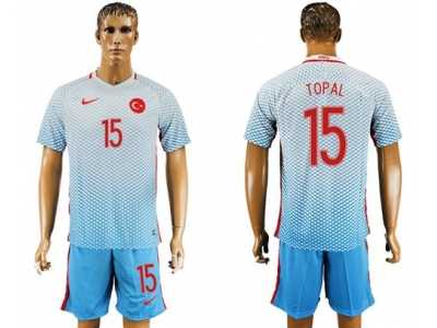Turkey #15 Topal Away Soccer Country Jersey
