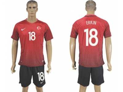 Turkey #18 Erkin Home Soccer Country Jersey
