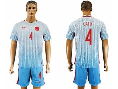 Turkey #4 Calik Away Soccer Country Jersey