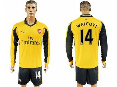 Arsenal #14 Walcott Away Long Sleeves Soccer Club Jersey