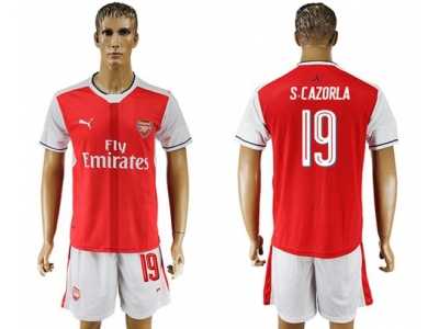 Arsenal #19 S.Cazorla Champions League Home Soccer Club Jersey