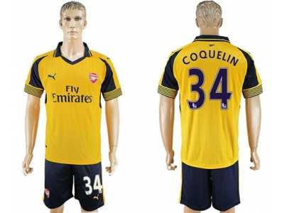 Arsenal #34 Coquelin Away Soccer Club Jersey