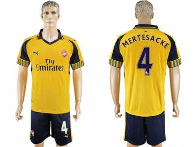 Arsenal #4 Mertesacker Away Soccer Club Jersey