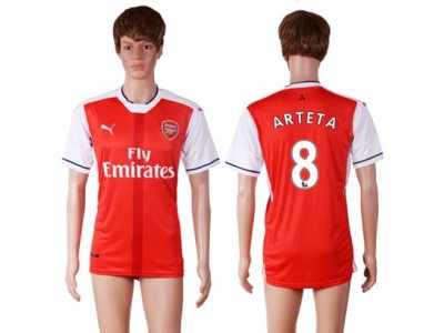 Arsenal #8 Arteta Home Soccer Club Jersey