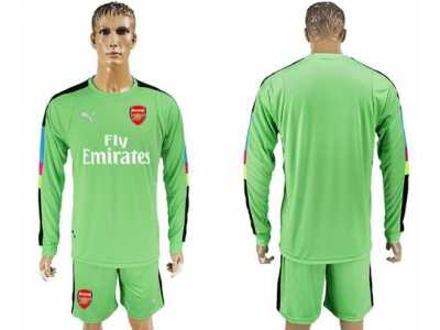 Arsenal Blank Green Goalkeeper Long Sleeves Soccer Club Jersey