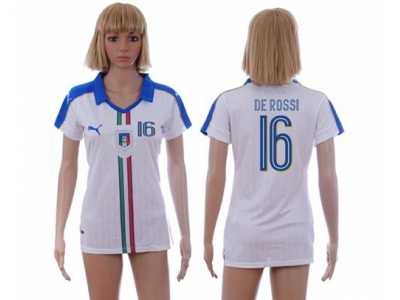 Women's Italy #16 De Rossi Away Soccer Country Jersey