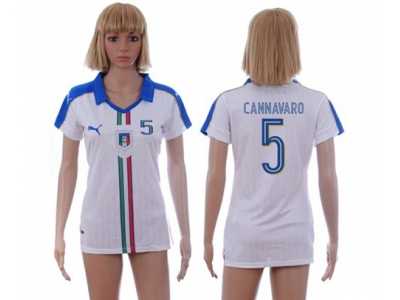 Women's Italy #5 Cannavaro Away Soccer Country Jersey