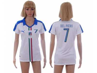 Women's Italy #7 Del Piero Away Soccer Country Jersey