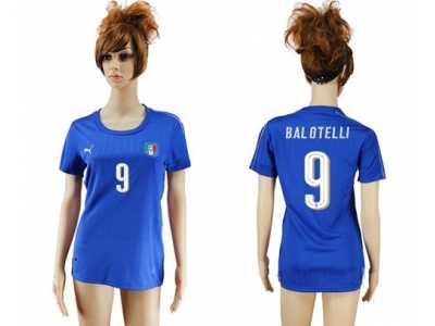 Women's Italy #9 Balotelli Home Soccer Country Jersey