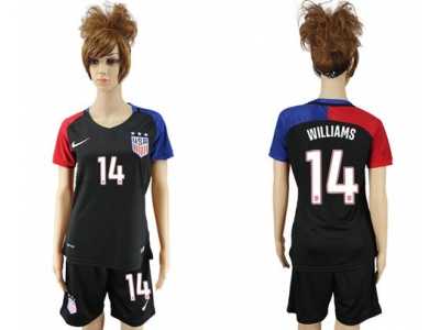 Women's USA #14 Williams Away Soccer Country Jerses